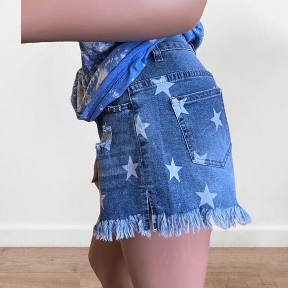 Star Denim Distressed Denim Frayed Women's Shorts‎ M - Picture 4 of 14